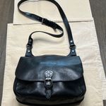Patricia Nash ‎ Black Leather London Saddle Bag Heritage Crossbody Authentic Photo 2