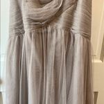 Jenny Yoo  Collection Ava Taupe Strapless Tulle Dress - Size 8 / Medium (Approx.) Photo 7