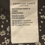 American Eagle New  Womens S Black White Flower  Henley Snap Soft Sexy Rib 90’s Photo 5