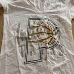 Nba Indiana Pacers V Neck T Shirt Women's Small White Short Sleeve Adidas  Cotton Photo 1