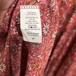 Chris & Carol  Brick Red Floral Smocked Maxi Dress Short Sleeve Size Small Photo 8