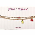 Betsey Johnson Mixed Fruit Charm Anklet Set, Gold Photo 0