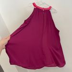 Torrid 3 Plus Size Georgette Halter Tank Berry Pink Colorblock Sleeveless Blouse Photo 15