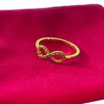 Infinity Diamond CZ Petite Gold Ring Size 6 Photo 2