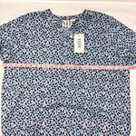 Veda Blue and Brown Puff Sleeve Blouse Lightweight Size L Size L Photo 10