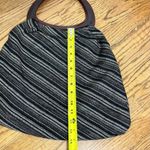 Vintage Knit Tote Bag Open Top Resin Plastic Handles BOHO Whimsigoth Brown Photo 6