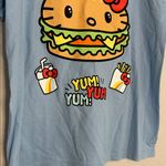 Sanrio NEW Hello Kitty Burger Blue Graphic T-Shirt  Yum Size XS Oversized Photo 2