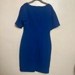 Ann Taylor Women’s Dress Shirt Sleeve Polyester Spandex Zipper Knee Length Blue Photo 3