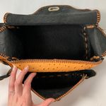 Handmade Bohemian Ostrich Leather Shoulder Bag Black Photo 11