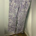 Sigrid Olsen  Purple and White Leaf Print Pants SIZE‎ 8 Photo 1