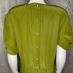 Liz Claiborne Vintage  silk green dress with buttons down the back short sleeve s Photo 5