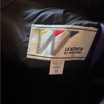 wilson's leather Vintage W by Wilson’s Purple Textured Midi Leather Skirt, Size 14 Photo 6