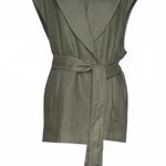 ZARA  Green Linen Belted Sleeveless‎ Vest  Medium Photo 0