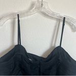 Madewell Ruched Crop Straight-Leg Jumpsuit in True Black Size: 14, NWT Photo 8