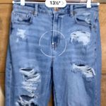 American Eagle  Blue Stretch Mom Jeans Women’s 4 Regular Distressed Ripped Pants Photo 8