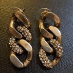 Saint Laurent Crystal Thick Curb Chain Drop Earrings Photo 0