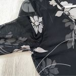 Vintage Floral Blouse v neck mesh womens Black xsmall y2k dark romantic feminine Size XS Photo 4