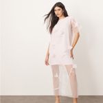 Chic White Floral Midi Dress Size 14 Photo 1