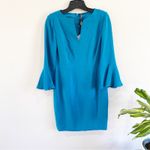 Elie Tahari  Natanya 3/4 Sleeve Sheath Dress Blue Size 4 Career Cocktail Photo 1