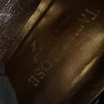 Taryn Rose  Black Low Wedge Leather Boots Booties Suede Ruched Size 36 5.5 Womens Photo 10