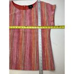 W5  textured knit short sleeve top in a pink and orange striped pattern. Size L Photo 4