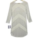 Abercrombie & Fitch  White Tan Beige Knit Lace Floral Sweater Midi Dress Size L Photo 1