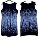 Mario Serrani  Wrinkle-Free Dress Sleeveless Metallic Blue Made  IN ITALY Size 14 Photo 1
