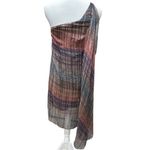 Max Studio 100% Silk One Shoulder Draped Plaid Muliticolor Dress Size XS ASO AD Photo 2