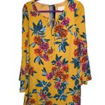 Everly dress floral print long bell style sleeves keyhole opening lined size Med Photo 0