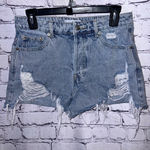 Adika Lightwash Distressed Cut Off Denim Jean Shorts Size Medium Photo 0