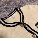 J.Crew  Contrast-Trim  Cardigan – Parchment color Size Medium Preppy French Girl Photo 3