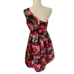 Parker Black One Shoulder Floral Dress 6 Photo 1