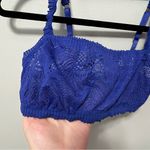 Aerie  Coral Lace Bandeau Bralette Poet Blue Size S New Photo 3
