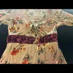 COTTON CANDY LA Womens Floral Hexagon Short Sleeve Dress With Beautiful Velvet Pink Photo 1