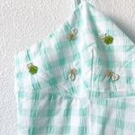 ZARA Gingham V-Neck Summer Fantasy Dress in Turquoise Photo 4