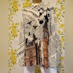 NWOT London Newspaper Print Blouse size L Size L Photo 3