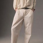 Anthropologie Retro Tapered Straight Jeans in Cream Size 28 Tencell Cotton Blend Photo 0