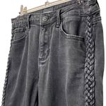 Driftwood  Jeans Jackie Lace Trim Raw-hem Slim Jeans Black Stretch Denim Size 28 Photo 3