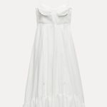 ZARA  dress maxi poplin ruffle flowy white corset bohemian summer vacation Photo 18