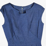 1950s Vintage Adele Simpson Navy Tweed Cape Dress – Union Made Size 6 USA Blue Photo 4