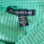 The Southern Shirt Company Southern Shirt Thermal Top Medium Teal Cotton Ball Asymmetrical NWOT Photo 11