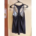 New Balance  Womens Racerback Tank Top Large Black & Gray Chevron Print Lightweig Photo 2