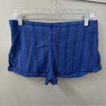 Free People NWOT Blue Striped Short Shorts With Side Zipper Size M Photo 2