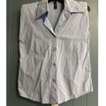 Venti 6 Womens Button Front Sleeveless Collared Shirt Light Blue Size Small Photo 1