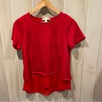 Michael Kors Cute  ruffle hem top short sleeve spicy red cross back Photo 0
