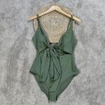 Aerie Women’s Long Wrap Tie One Piece Full Coverage Swimsuit in Green L Photo 6