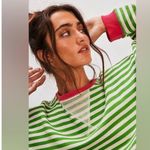 Free People We The Free,  Classic Oversized Green & Pink Small NWT Photo 2