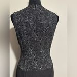 None EUC Vintage Silver and Black Floral Vest Sheath Dress size 7-8 Photo 4