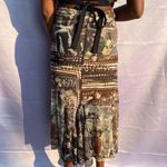 Vintage FUZZI Jean Paul Gaultier midi abstract brown long skirt Size XL Photo 2