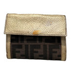 Fendi Zucca Gold Compact Wallet with Marks Photo 1